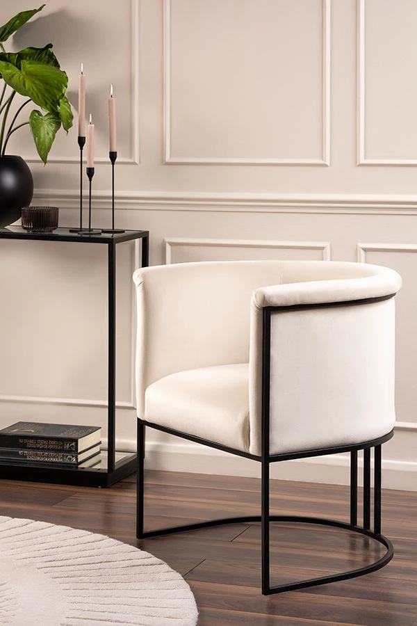 Aria Tub Chair – Chalk – Black Frame 5 Aria Tub Chair – Chalk – Black Frame - Image 3