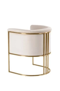 Aria Tub Chair - Chalk - Brass