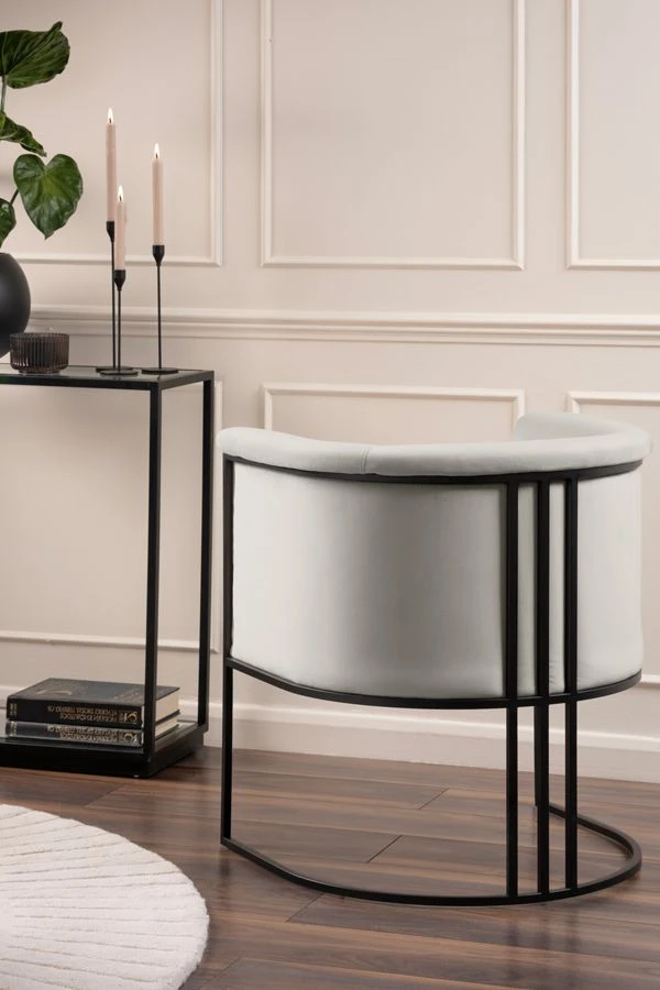 Aria Tub Chair – Dove Grey – Black Frame 6 Aria Tub Chair – Dove Grey – Black Frame - Image 4