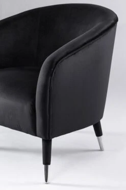 Bellucci Armchair - Black - Silver Caps 9 Bellucci Armchair - Black - Silver Caps -Furniture Sale Store bellucci armchair black chrome detail web 1