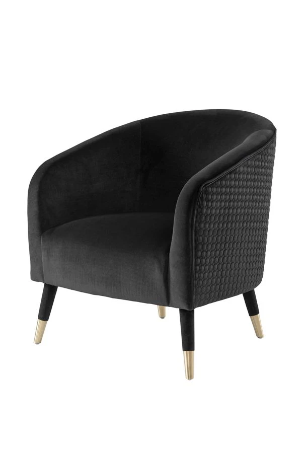 Bellucci Circles Armchair - Black - Brass Caps 3 Bellucci Circles Armchair - Black - Brass Caps