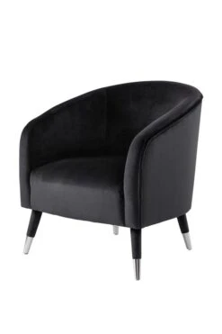 Bellucci Armchair - Black - Silver Caps