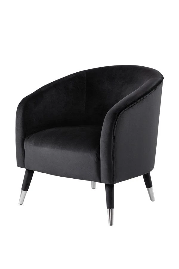 Bellucci Armchair - Black - Silver Caps 3 Bellucci Armchair - Black - Silver Caps