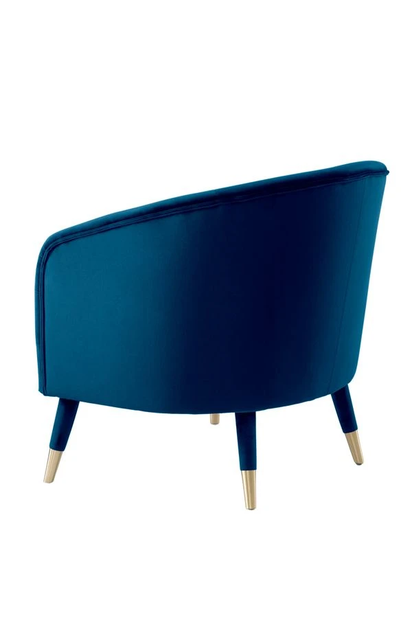 Bellucci Armchair - Navy Blue - Brass Caps 5 Bellucci Armchair - Navy Blue - Brass Caps - Image 3