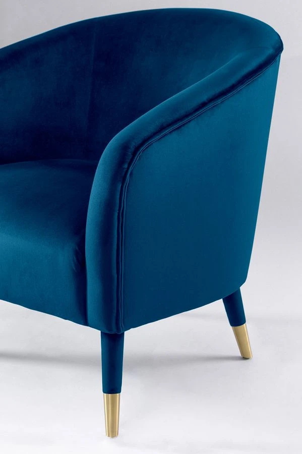 Bellucci Armchair - Navy Blue - Brass Caps 6 Bellucci Armchair - Navy Blue - Brass Caps - Image 4