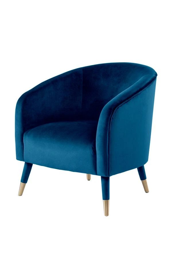 Bellucci Armchair - Navy Blue - Brass Caps 3 Bellucci Armchair - Navy Blue - Brass Caps