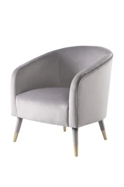Bellucci Armchair - Dove Grey - Brass Caps