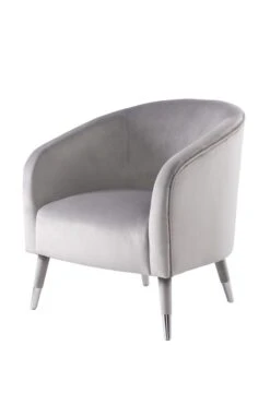Bellucci Armchair- Dove Grey - Silver Caps