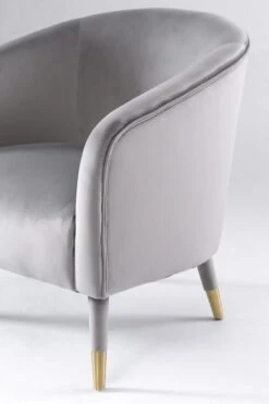 Bellucci Armchair - Dove Grey - Brass Caps 9 Bellucci Armchair - Dove Grey - Brass Caps -Furniture Sale Store bellucci armchair grey brass detail web