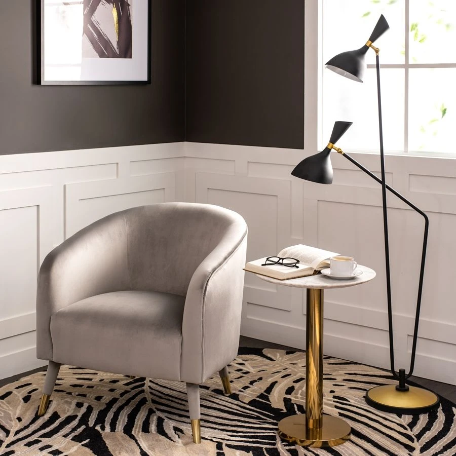 Bellucci Armchair - Dove Grey - Brass Caps 4 Bellucci Armchair - Dove Grey - Brass Caps - Image 2