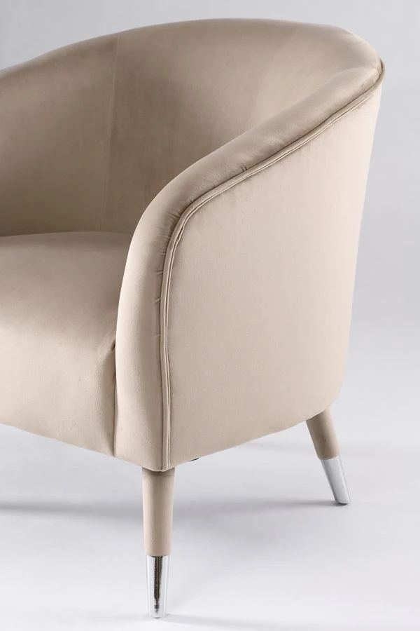 Bellucci Armchair - Taupe - Silver Caps 6 Bellucci Armchair - Taupe - Silver Caps - Image 4
