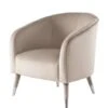 Bellucci Armchair - Taupe - Silver Caps -Furniture Sale Store bellucci armchair taupe front web