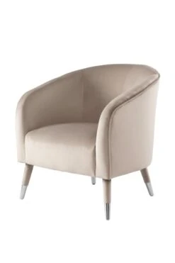 Bellucci Armchair - Taupe - Silver Caps