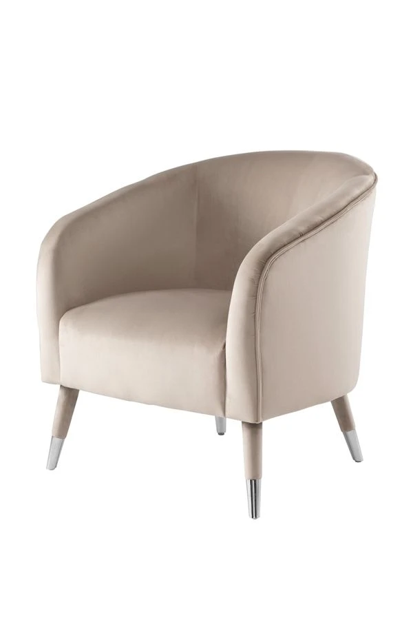Bellucci Armchair - Taupe - Silver Caps 3 Bellucci Armchair - Taupe - Silver Caps