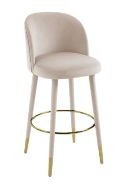 Bellucci Counter Stool - Chalk - Brass Caps -Furniture Sale Store bellucci barstool brass chalk cutout 02 web