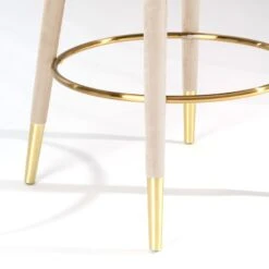 Bellucci Counter Stool - Chalk - Brass Caps -Furniture Sale Store bellucci barstool brass chalk detail web