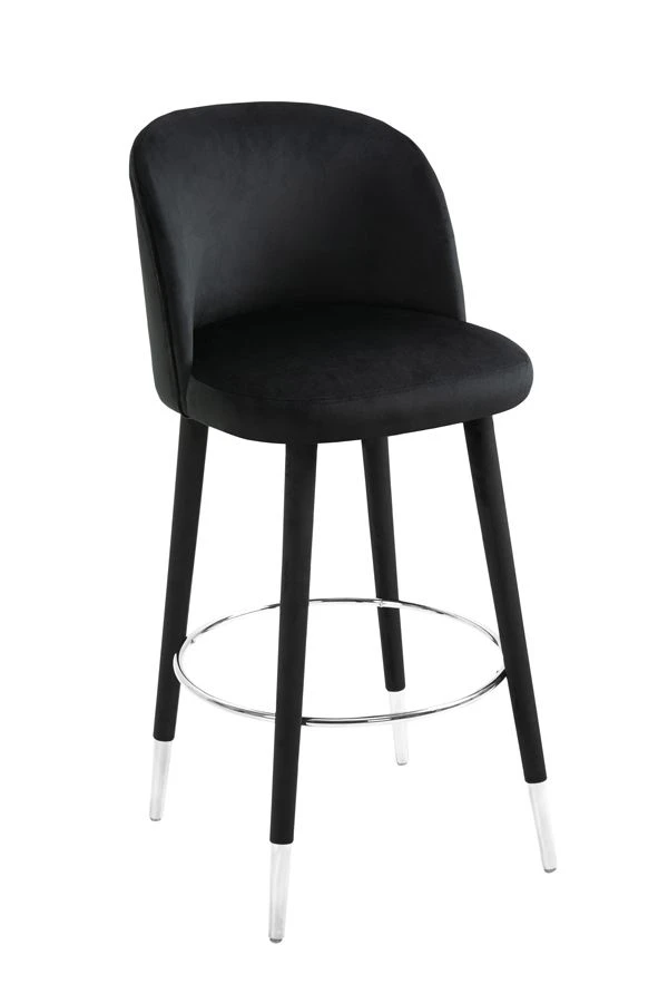 Bellucci Counter Stool - Black - Silver Caps 6 Bellucci Counter Stool - Black - Silver Caps - Image 4
