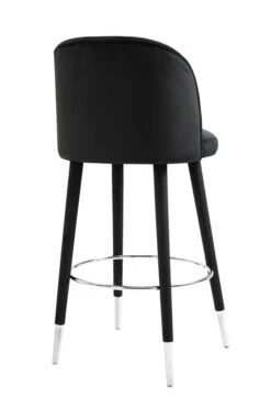 Bellucci Counter Stool - Black - Silver Caps