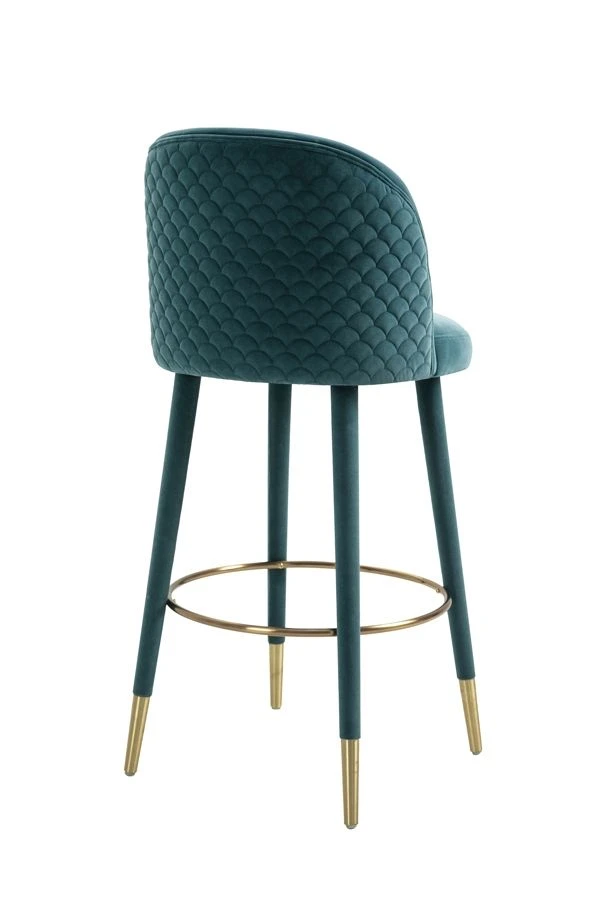 Bellucci Scales Counter Stool - Peacock - Brass Caps 3 Bellucci Scales Counter Stool - Peacock - Brass Caps
