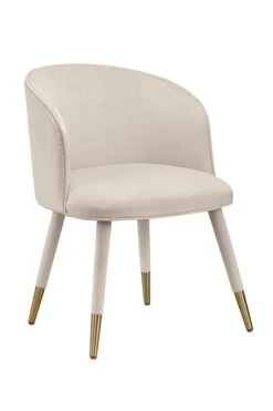 Bellucci Dining Chair - Chalk- Brass Caps