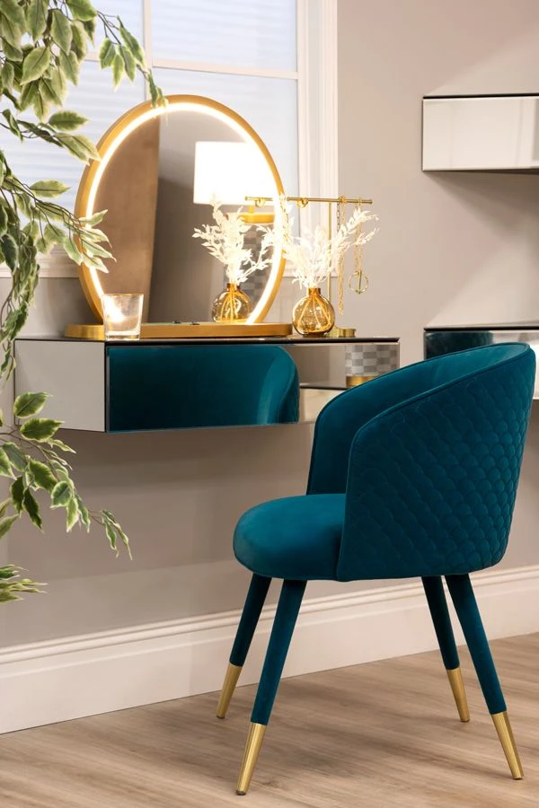 Bellucci Scales Dining Chair - Peacock - Brass Caps 4 Bellucci Scales Dining Chair - Peacock - Brass Caps - Image 2