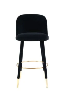 Bellucci Circles Counter Stool - Black - Brass Caps -Furniture Sale Store bellucci barstool brass black circles cutout 01 web