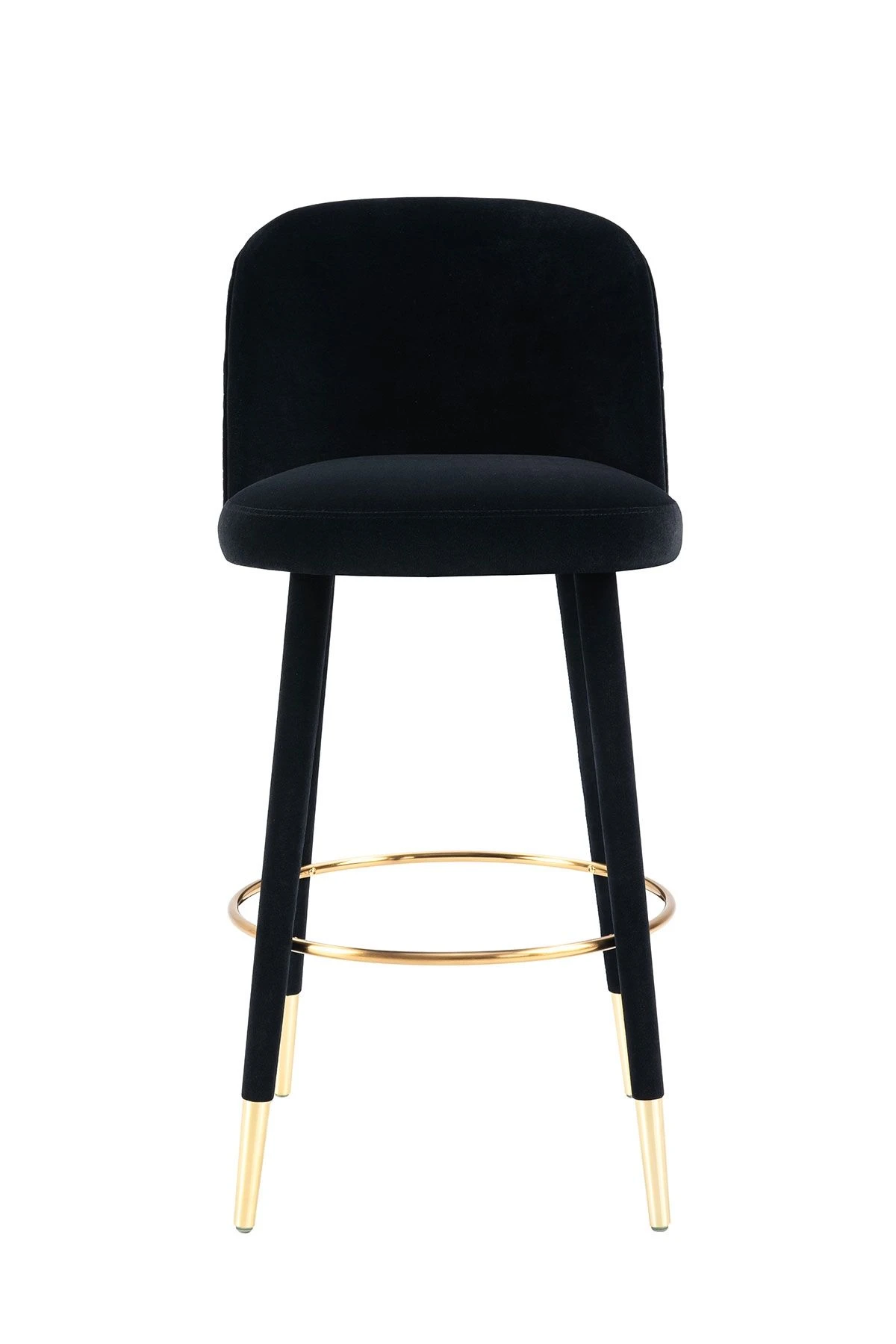 Bellucci Circles Counter Stool - Black - Brass Caps - Image 4