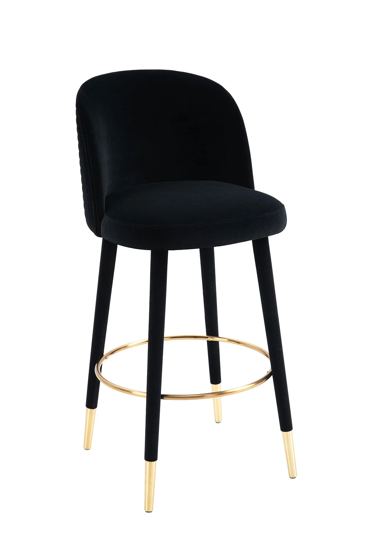 Bellucci Circles Counter Stool - Black - Brass Caps - Image 3