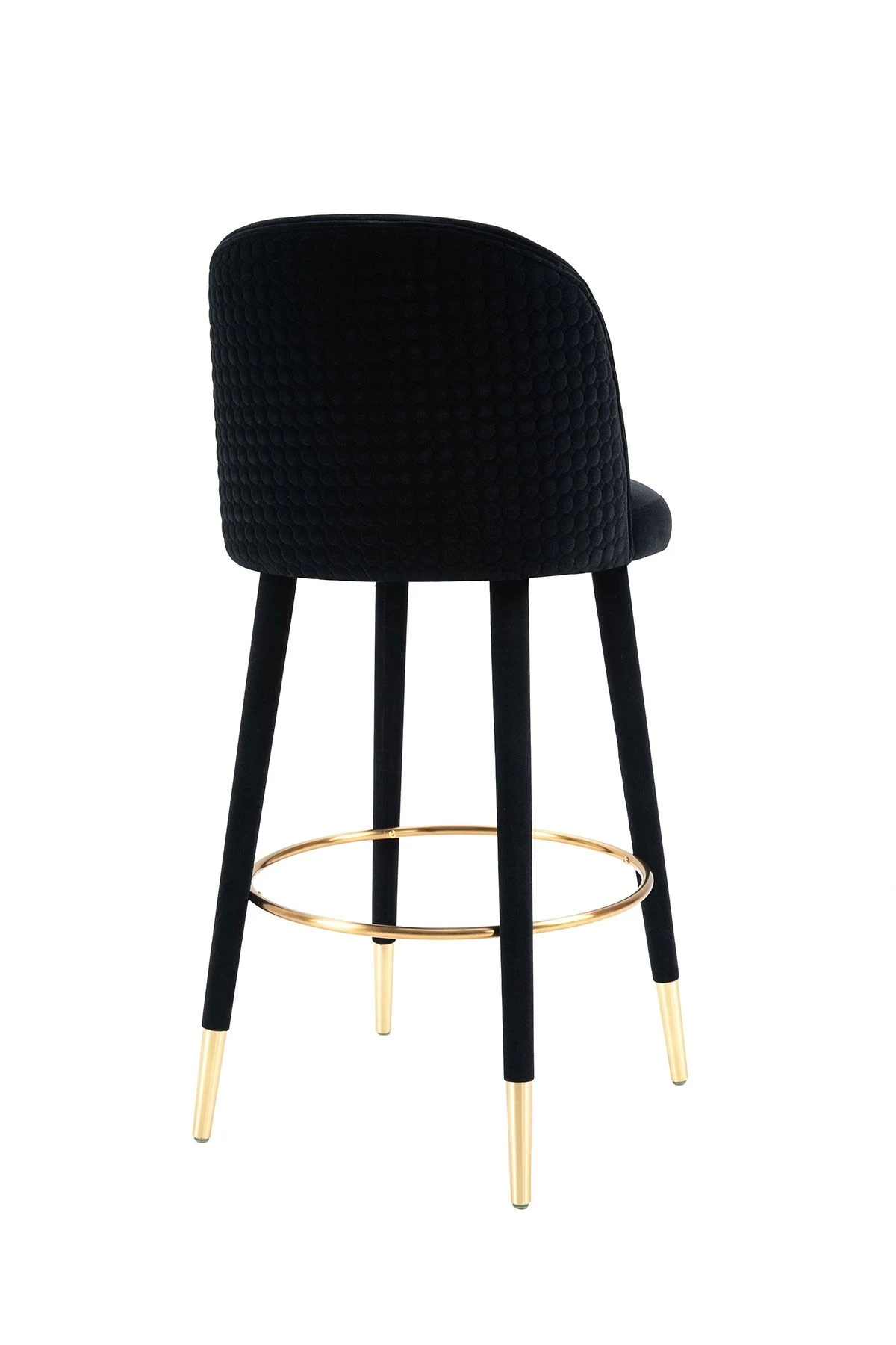 Bellucci Circles Counter Stool - Black - Brass Caps