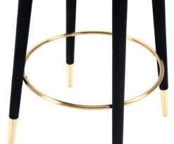 Bellucci Circles Counter Stool - Black - Brass Caps -Furniture Sale Store bellucci barstool brass black circles cutout 04 web