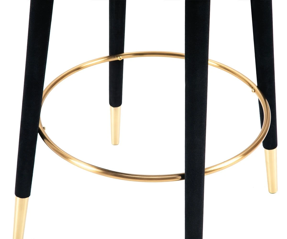 Bellucci Circles Counter Stool - Black - Brass Caps - Image 5