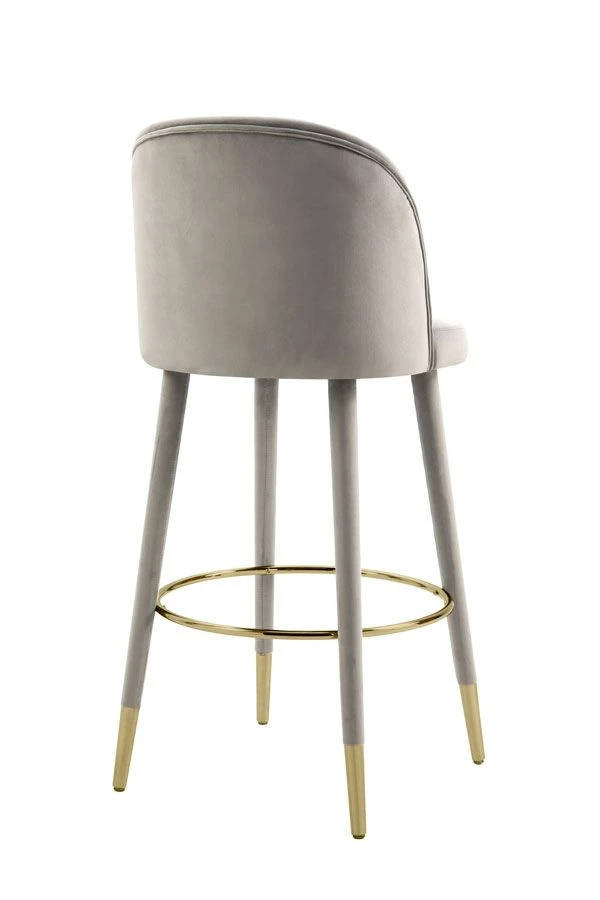 Bellucci Counter Stool - Dove Grey - Brass Caps 3 Bellucci Counter Stool - Dove Grey - Brass Caps