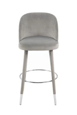 Bellucci Counter Stool - Dove Grey - Silver Caps -Furniture Sale Store bellucci barstool silver dove cutout 01 web