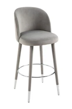 Bellucci Counter Stool - Dove Grey - Silver Caps -Furniture Sale Store bellucci barstool silver dove cutout 02 web