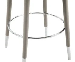 Bellucci Counter Stool - Dove Grey - Silver Caps -Furniture Sale Store bellucci barstool silver dove cutout 04 web