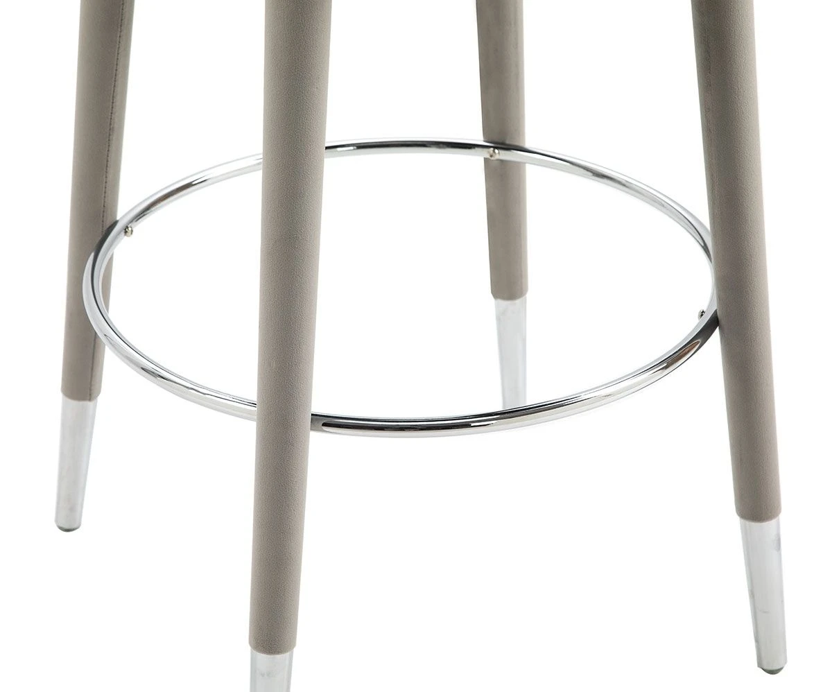Bellucci Counter Stool - Dove Grey - Silver Caps - Image 5
