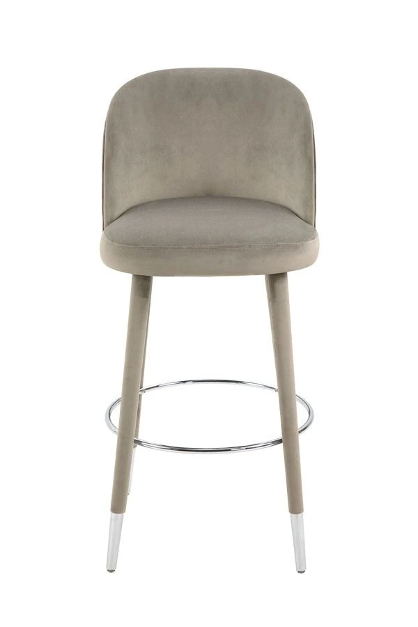 Bellucci Counter Stool - Taupe - Silver Caps 5 Bellucci Counter Stool - Taupe - Silver Caps - Image 3