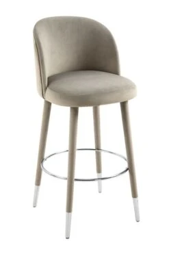 Bellucci Counter Stool - Taupe - Silver Caps 10 Bellucci Counter Stool - Taupe - Silver Caps -Furniture Sale Store bellucci barstool silver taupe cutout 02 web