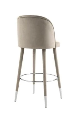 Bellucci Counter Stool - Taupe - Silver Caps