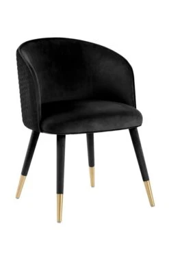 Bellucci Circles Dining Chair - Black - Brass Caps