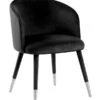 Bellucci Dining Chair - Black - Silver Caps 2 Bellucci Dining Chair - Black - Silver Caps -Furniture Sale Store belluci black silver front cutout web