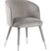 Bellucci Dining Chair - Dove Grey - Silver Caps 2 Bellucci Dining Chair - Dove Grey - Silver Caps -Furniture Sale Store belluci grey chrome cutout web