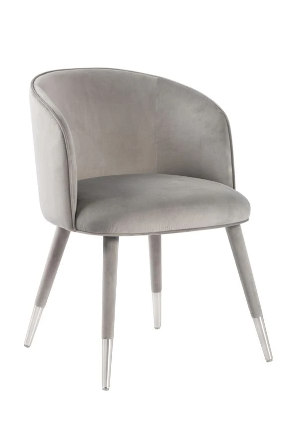 Bellucci Dining Chair - Dove Grey - Silver Caps 3 Bellucci Dining Chair - Dove Grey - Silver Caps