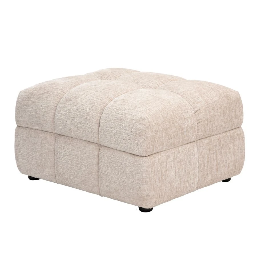 Berlin Footstool – Light Taupe Chenille 5 Berlin Footstool – Light Taupe Chenille - Image 3