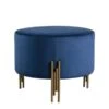 Rubell Large Stool Navy Brass Base 2 Rubell Large Stool Navy Brass Base -Furniture Sale Store big rubbel stool blue brass cutout webready