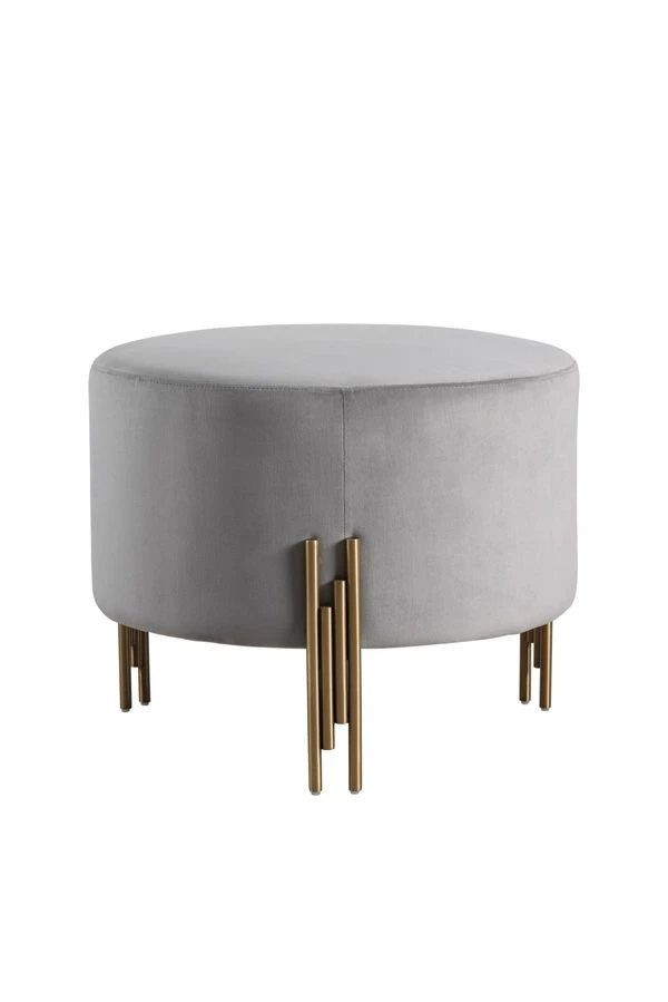 Rubell Large Stool Dove Grey Brass Base 3 Rubell Large Stool Dove Grey Brass Base