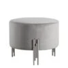 Rubell Large Stool Dove Grey Silver Base 1 Rubell Large Stool Dove Grey Silver Base -Furniture Sale Store big rubbel stool grey silver cutout webready