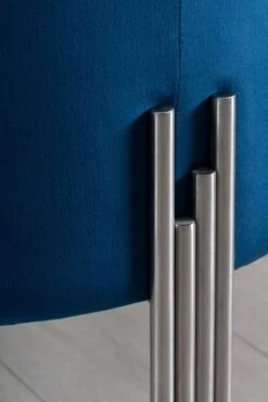 Rubell Large Stool Navy Silver Base 7 Rubell Large Stool Navy Silver Base -Furniture Sale Store big rubell stool blue silver detail webready