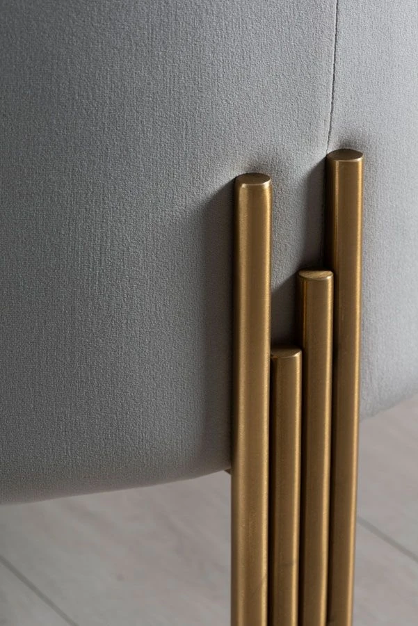 Rubell Large Stool Dove Grey Brass Base 5 Rubell Large Stool Dove Grey Brass Base - Image 3