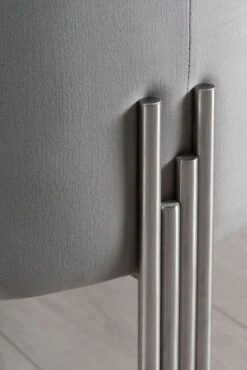 Rubell Large Stool Dove Grey Silver Base 7 Rubell Large Stool Dove Grey Silver Base -Furniture Sale Store big rubell stool grey silver detail webready